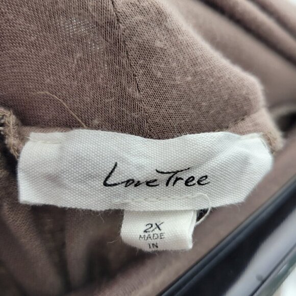 Love Tree Women's Wide Leg Linen, Viscose Light Weight Brown Pants Size 2x - Picture 12 of 12